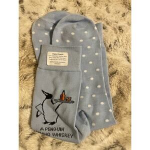 An original Penguin comic blue and white polka dot  socks